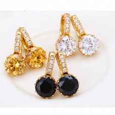 Eleganti,apzeltīti un mirdzoši auskari ar dažādu krāsu cirkoniem